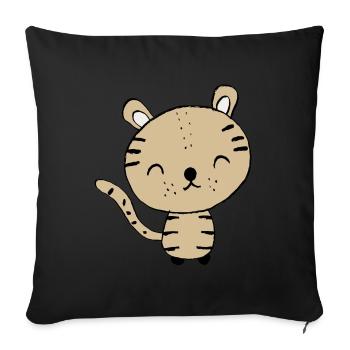 Tiger - Sofa pillowcase 17,3'' x 17,3'' (45 x 45 cm) - black - Front