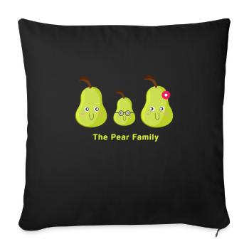 Famille de poires en tournée idée de cadeau fruit fruit - Housse de coussin décorative 45 x 45 cm - noir - Devant