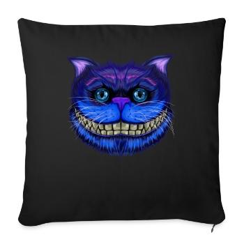 Visage de chat grinning Cat Wonderland Gift - Housse de coussin décorative 45 x 45 cm - noir - Devant