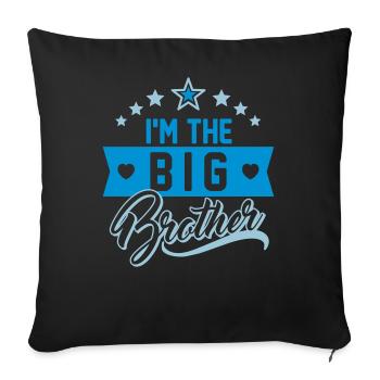 Je suis le grand frère - je suis grand frère - Housse de coussin décorative 45 x 45 cm - noir - Devant