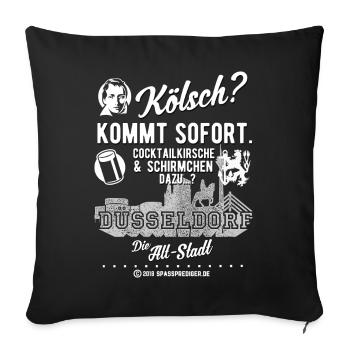 Düsseldorf Die Alt-Stadt Kölsch T-Shirt - Sofakissenbezug 45 x 45 cm - Schwarz - Vorne