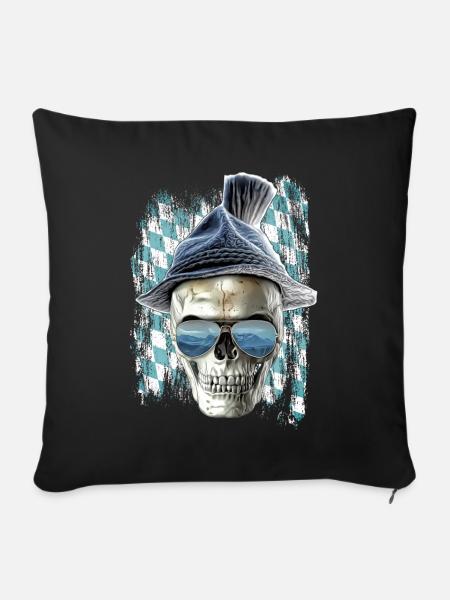 Bavarian skull - Sofakissenbezug 45 x 45 cm - Schwarz