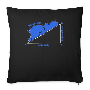 Adjacent opposite hypotenuse hippopotamus - Sofa pillowcase 17,3'' x 17,3'' (45 x 45 cm) - black - Front