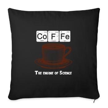 Coffee Kaffee The Engine of Science Chemie - Sofakissenbezug 45 x 45 cm - Schwarz - Vorne