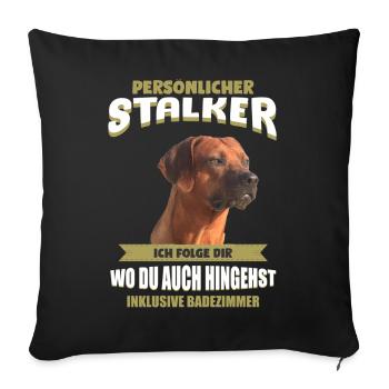 Rhodesian Ridgeback Tshirt - Rhodesian Ridgeback - Sofakissenbezug 45 x 45 cm - Schwarz - Vorne
