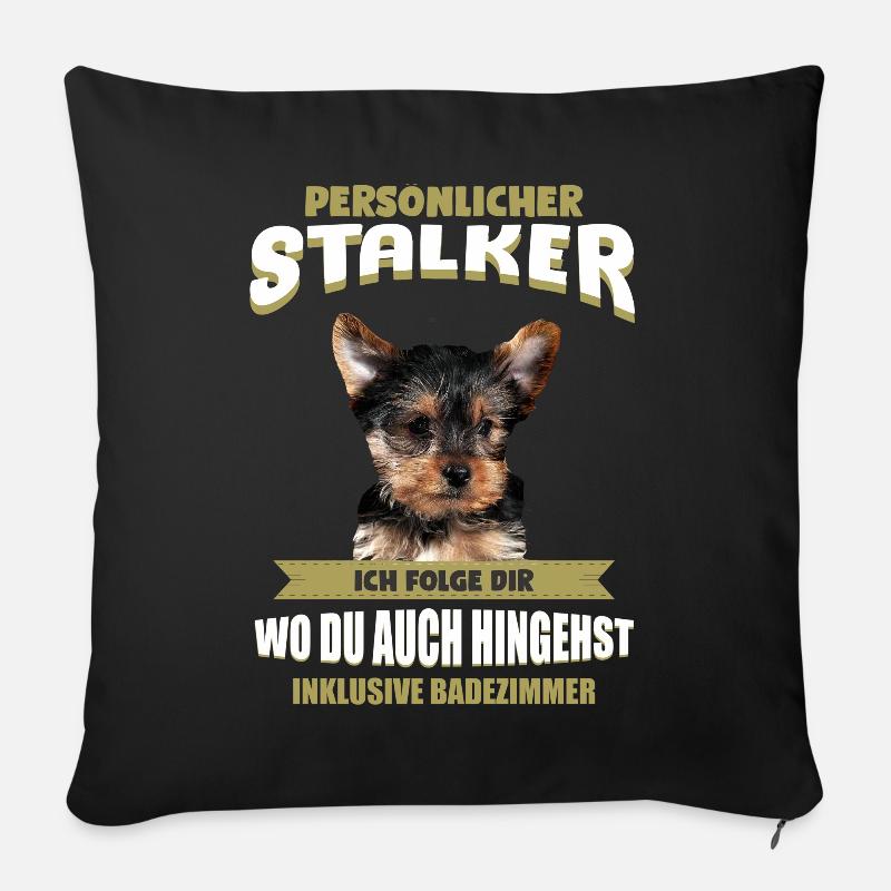Yorkshire Terrier Tshirt - Yorkshire Terrier Hund - Sofakissenbezug 45 x 45 cm - Schwarz