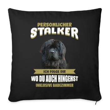 Neufundländer Tshirt - Neufundländer Hund Shirt - Sofakissenbezug 45 x 45 cm - Schwarz - Vorne