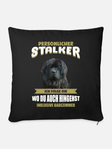 Neufundländer Tshirt - Neufundländer Hund Shirt - Sofakissenbezug 45 x 45 cm - Schwarz