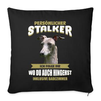 Italienisches Windspiel Tshirt - Italienisches - Sofakissenbezug 45 x 45 cm - Schwarz - Vorne