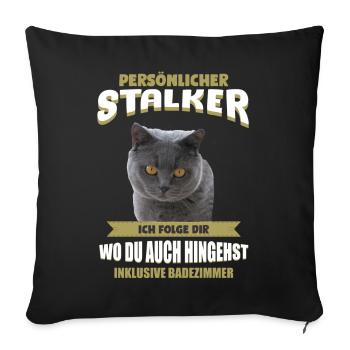 Britisch Kurzhaar Shirt - Britisch Kurzhaar Katze - Sofakissenbezug 45 x 45 cm - Schwarz - Vorne