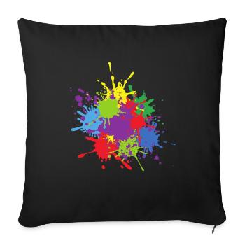 Multicolour Paint Blob - Sofa pillowcase 17,3'' x 17,3'' (45 x 45 cm) - black - Front