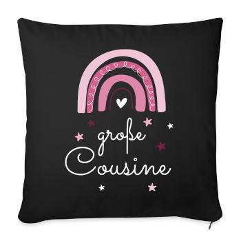 Große Cousine 2021 / Regenbogen / Big Cousin - Sofakissenbezug 45 x 45 cm - Schwarz - Vorne
