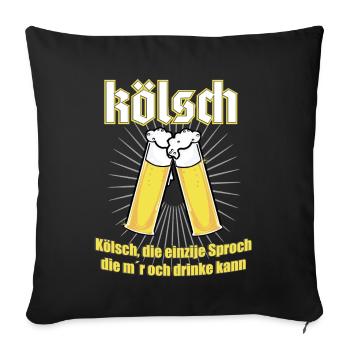 Kölsch T-Shirt - Bier und Mundart aus Köln - Sofakissenbezug 45 x 45 cm - Schwarz - Vorne