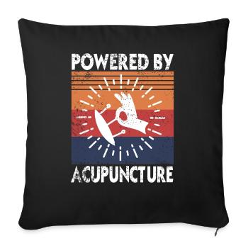 Propulsé par l’acupuncture - Housse de coussin décorative 45 x 45 cm - noir - Devant
