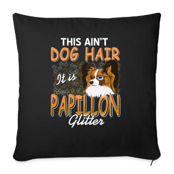 Ce n’est pas de la poil de chien, c’est des paillettes Papillon - Housse de coussin décorative 45 x 45 cm - noir - Devant