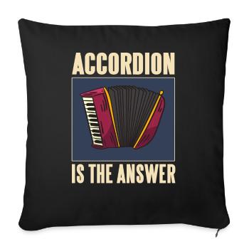 L’accordéon est la réponse - Housse de coussin décorative 45 x 45 cm - noir - Devant