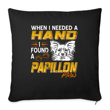 Quand j’ai eu besoin d’une main, j’ai trouvé un papillon - Housse de coussin décorative 45 x 45 cm - noir - Devant