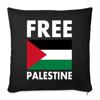 Free palestine - Sofa pillowcase 17,3'' x 17,3'' (45 x 45 cm) - black - Front