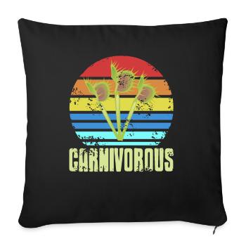 Carnivorous Plants Retro Vintage - Sofa pillowcase 17,3'' x 17,3'' (45 x 45 cm) - black - Front
