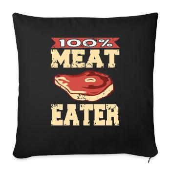 100% Fleischfresser - Sofakissenbezug 45 x 45 cm - Schwarz - Vorne