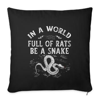 Snake - Sofa pillowcase 17,3'' x 17,3'' (45 x 45 cm) - black - Front