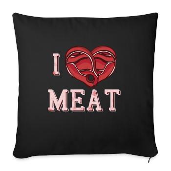 J’adore la viande - Housse de coussin décorative 45 x 45 cm - noir - Devant