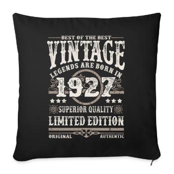 Les légendes sont nées en 1927 - Housse de coussin décorative 45 x 45 cm - noir - Devant