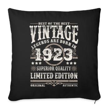 Legends are born in 1923 - Sofa pillowcase 17,3'' x 17,3'' (45 x 45 cm) - black - Front