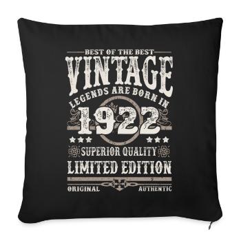Legends are born in 1922 - Sofa pillowcase 17,3'' x 17,3'' (45 x 45 cm) - black - Front