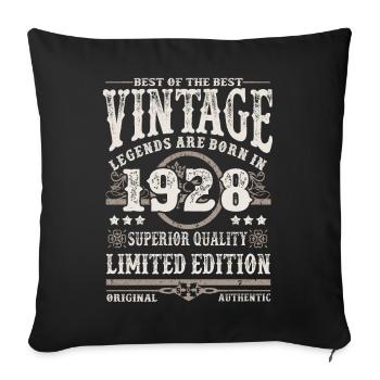 Legends are born in 1928 - Sofa pillowcase 17,3'' x 17,3'' (45 x 45 cm) - black - Front