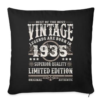 Legends are born in 1935 - Sofa pillowcase 17,3'' x 17,3'' (45 x 45 cm) - black - Front