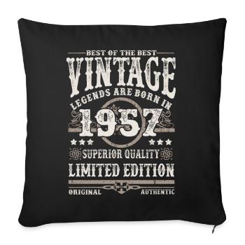 Legends are born in 1957 - Sofa pillowcase 17,3'' x 17,3'' (45 x 45 cm) - black - Front