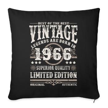 Legends are born in 1966 - Sofa pillowcase 17,3'' x 17,3'' (45 x 45 cm) - black - Front