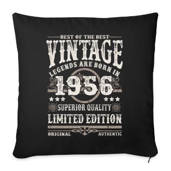 Les légendes sont nées en 1956 - Housse de coussin décorative 45 x 45 cm - noir - Devant