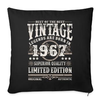 Legends are born in 1967 - Sofa pillowcase 17,3'' x 17,3'' (45 x 45 cm) - black - Front