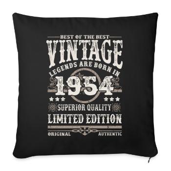 Legends are born in 1954 - Sofa pillowcase 17,3'' x 17,3'' (45 x 45 cm) - black - Front