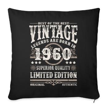 Legends are born in 1960 - Sofa pillowcase 17,3'' x 17,3'' (45 x 45 cm) - black - Front