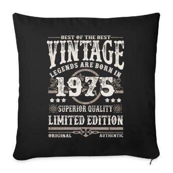 Legends are born in 1975 - Sofa pillowcase 17,3'' x 17,3'' (45 x 45 cm) - black - Front