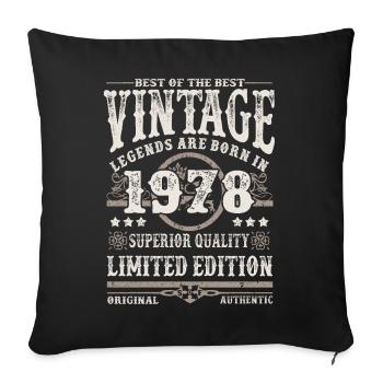 Legends are born in 1978 - Sofa pillowcase 17,3'' x 17,3'' (45 x 45 cm) - black - Front