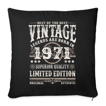 Legends are born in 1971 - Sofa pillowcase 17,3'' x 17,3'' (45 x 45 cm) - black - Front