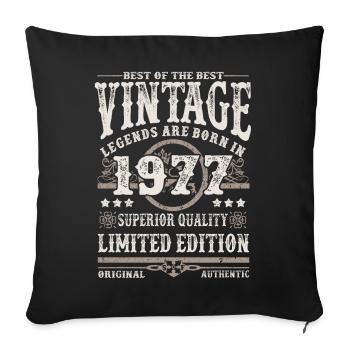 Legends are born in 1977 - Sofa pillowcase 17,3'' x 17,3'' (45 x 45 cm) - black - Front