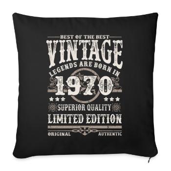 Legends are born in 1970 - Sofa pillowcase 17,3'' x 17,3'' (45 x 45 cm) - black - Front