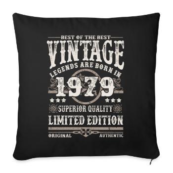 Legends are born in 1979 - Sofa pillowcase 17,3'' x 17,3'' (45 x 45 cm) - black - Front