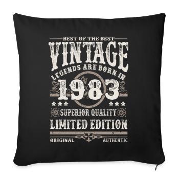 Legends are born in 1983 - Sofa pillowcase 17,3'' x 17,3'' (45 x 45 cm) - black - Front