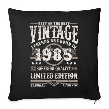 Legends are born in 1985 - Sofa pillowcase 17,3'' x 17,3'' (45 x 45 cm) - black - Front