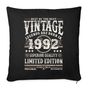 Legends are born in 1992 - Sofa pillowcase 17,3'' x 17,3'' (45 x 45 cm) - black - Front