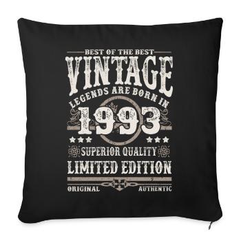 Legends are born in 1993 - Sofa pillowcase 17,3'' x 17,3'' (45 x 45 cm) - black - Front