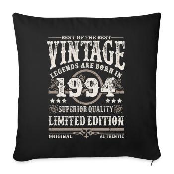 Legends are born in 1994 - Sofa pillowcase 17,3'' x 17,3'' (45 x 45 cm) - black - Front