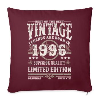 Legends are born in 1996 - Sofa pillowcase 17,3'' x 17,3'' (45 x 45 cm) - burgundy - Front