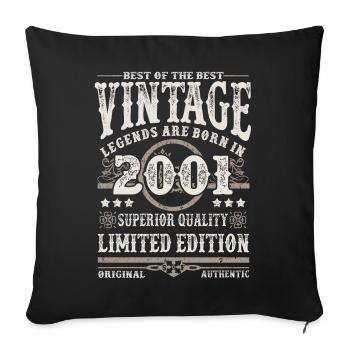 Les légendes sont nées en 2001 - Housse de coussin décorative 45 x 45 cm - noir - Devant